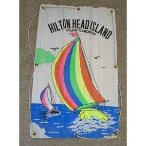 Vintage Marsco Fabric Surf‎ Rider Raft Hilton Head Island Art Decoration DAMAGE